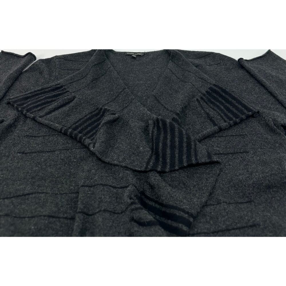 Eileen Fisher Merino Wool Cashmere Layered Open Front Long Cardigan Size Large - Picture 7 of 10